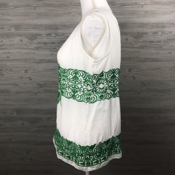 MaxStudio Green Embroidery Summer Blouse XS - Picture 2 of 7